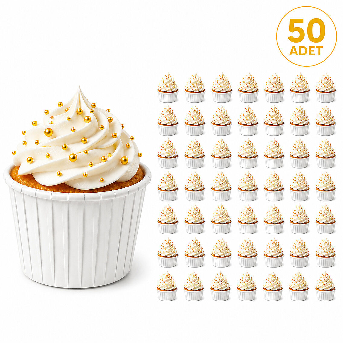 Muffin Kalıbı 50'li Beyaz - 2