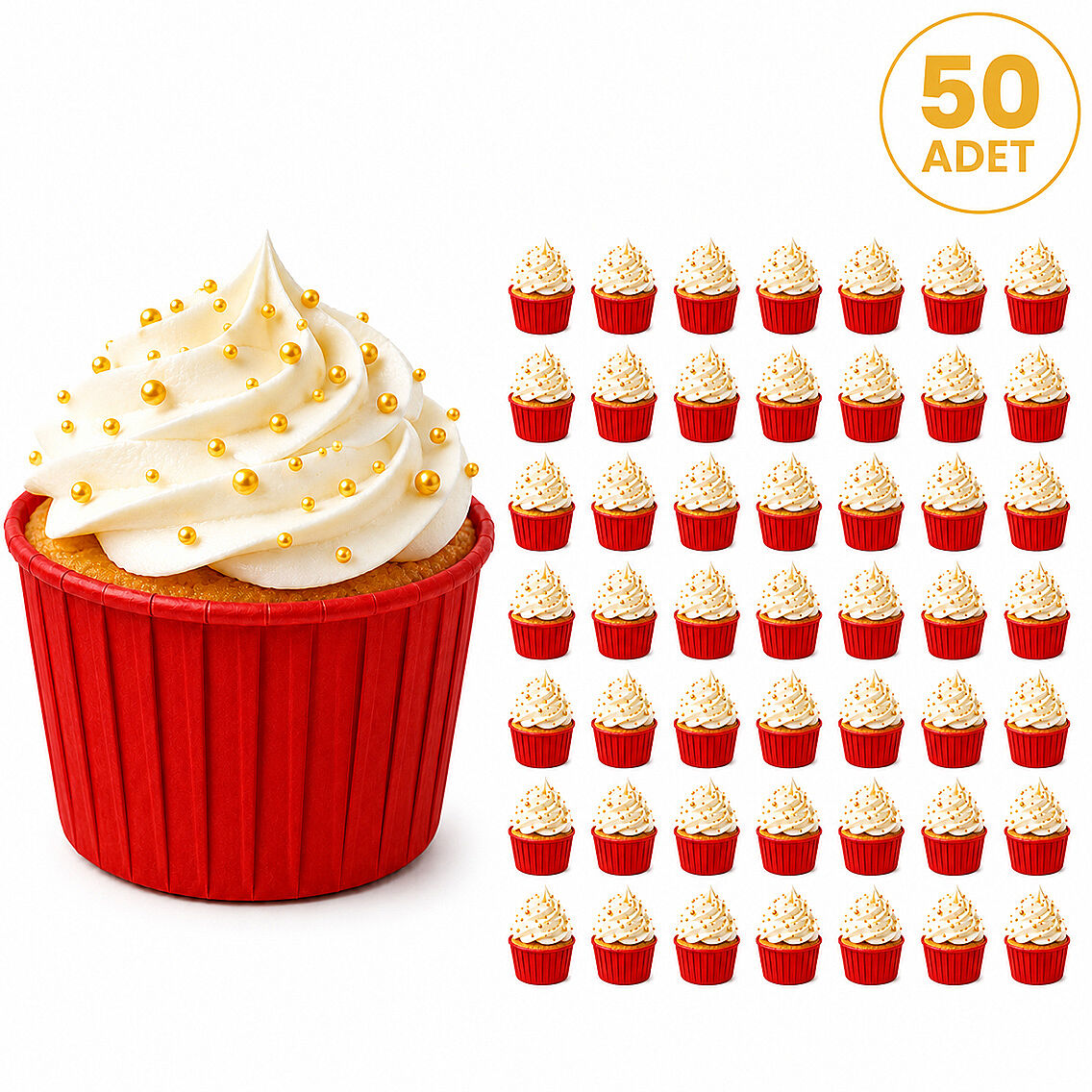 Muffin Kalıbı 50'li Kırmızı - 2