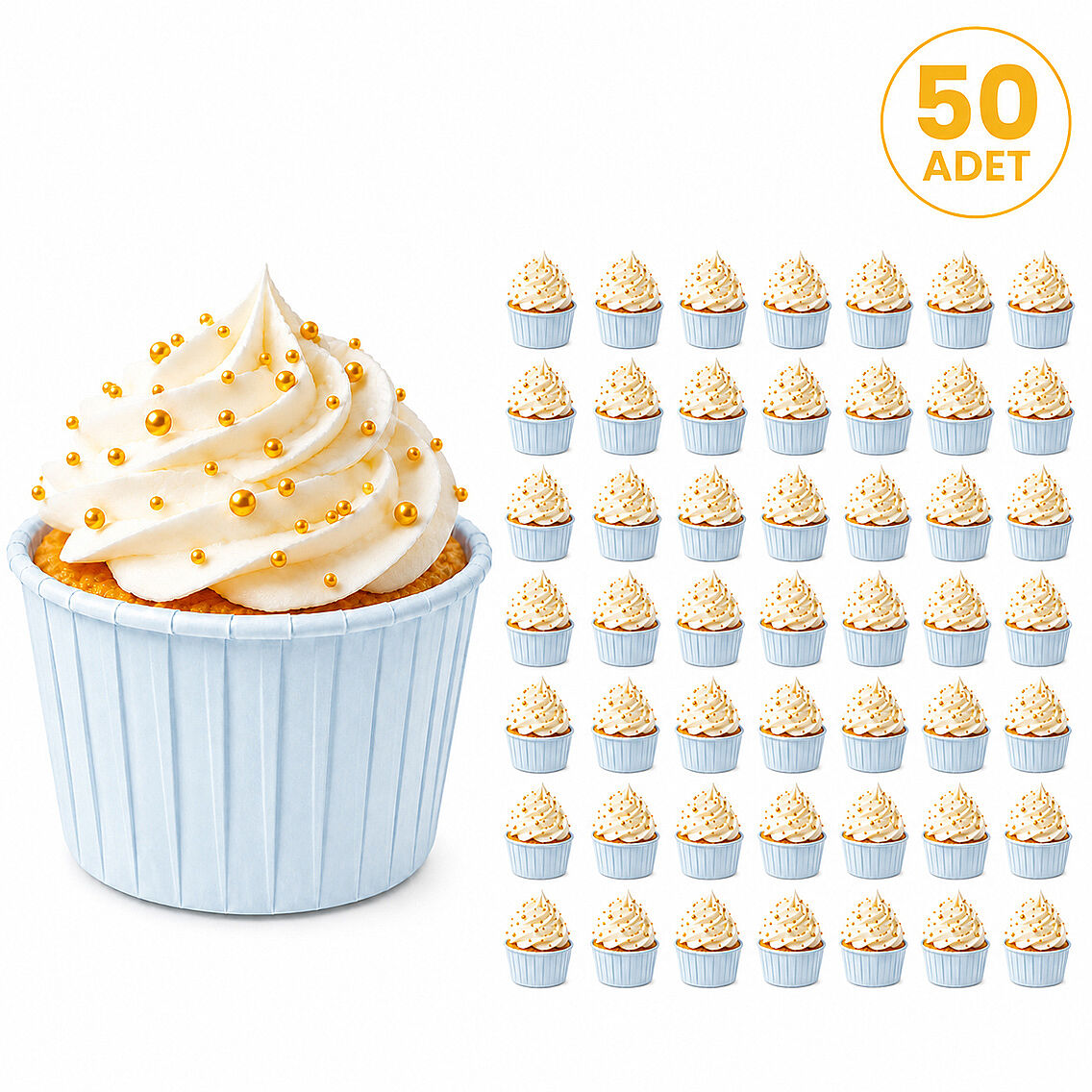 Muffin Kalıbı 50'li Mavi - 2