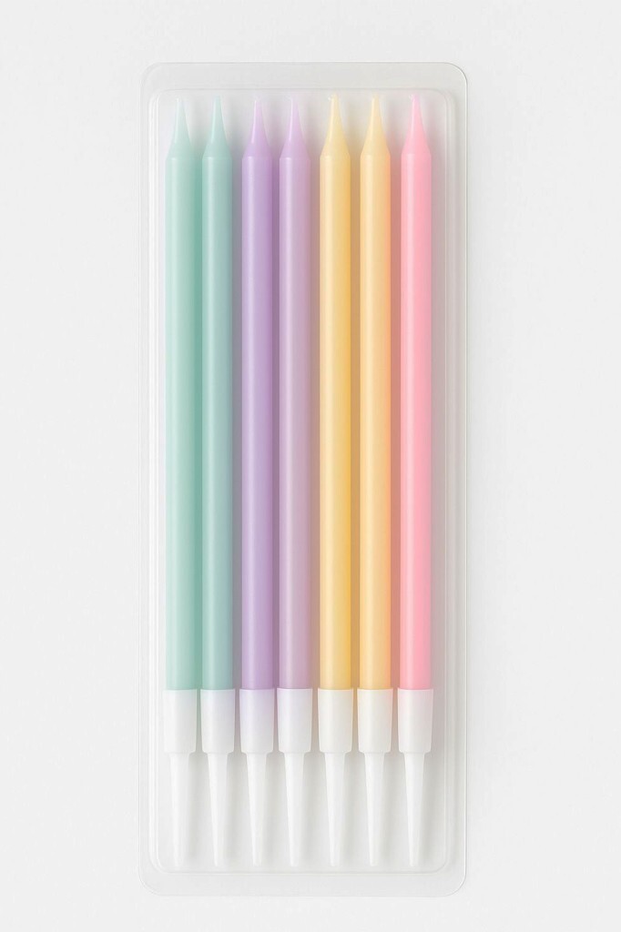 Mum Çubuk Renkli Pasta Mumu 8 li - 1