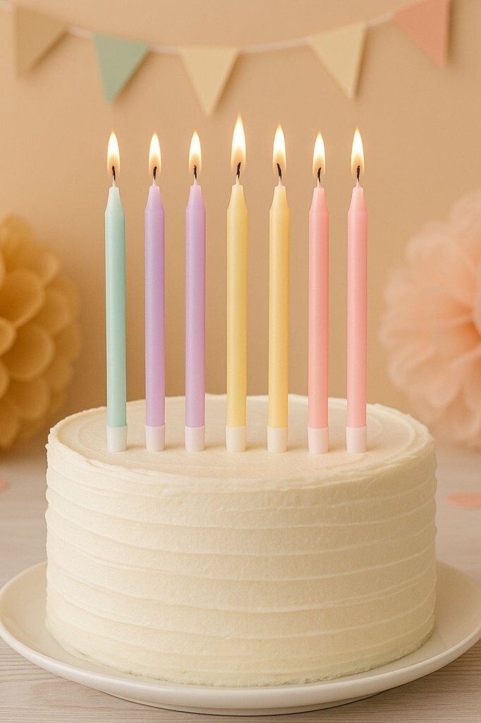Mum Çubuk Renkli Pasta Mumu 8 li - 3