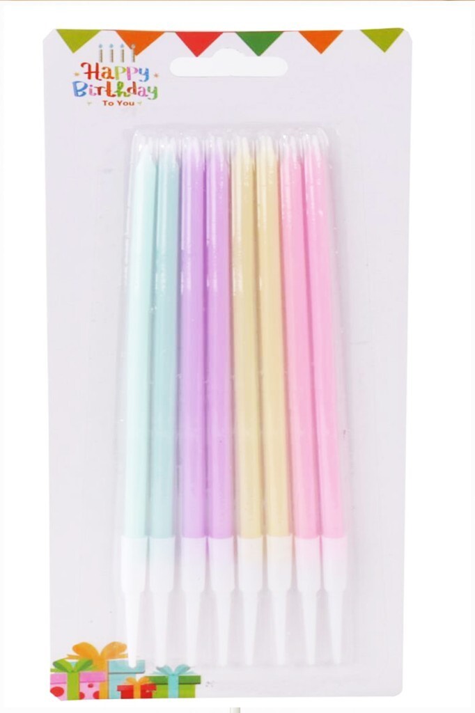 Mum Çubuk Renkli Pasta Mumu 8 li - 4