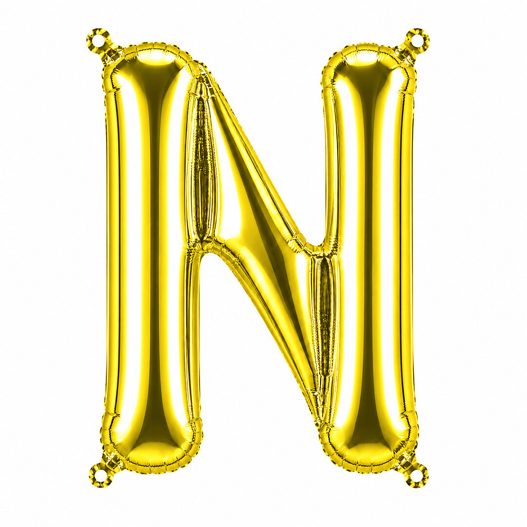 N Harfi Folyo Balon Altın Rengi (100 cm) - Beysüs