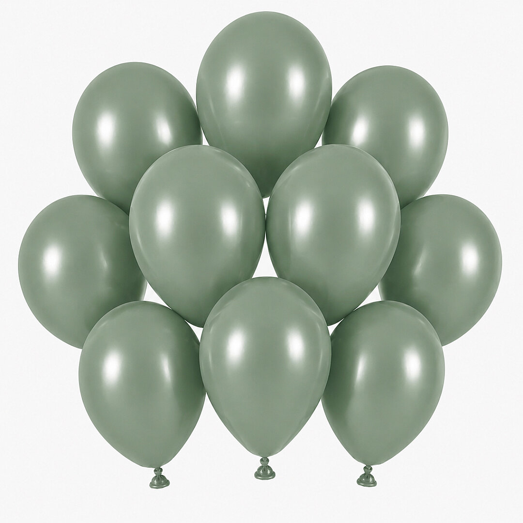 Okaliptus Renk Lateks Retro Balon (13 cm) - 10 Adet - 1