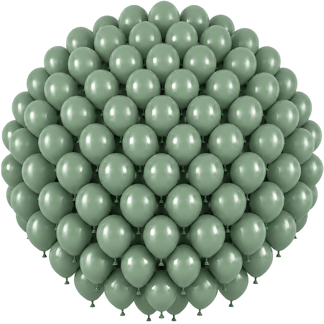 Okaliptus Renk Lateks Retro Balon (30 cm) - 100 Adet - 1