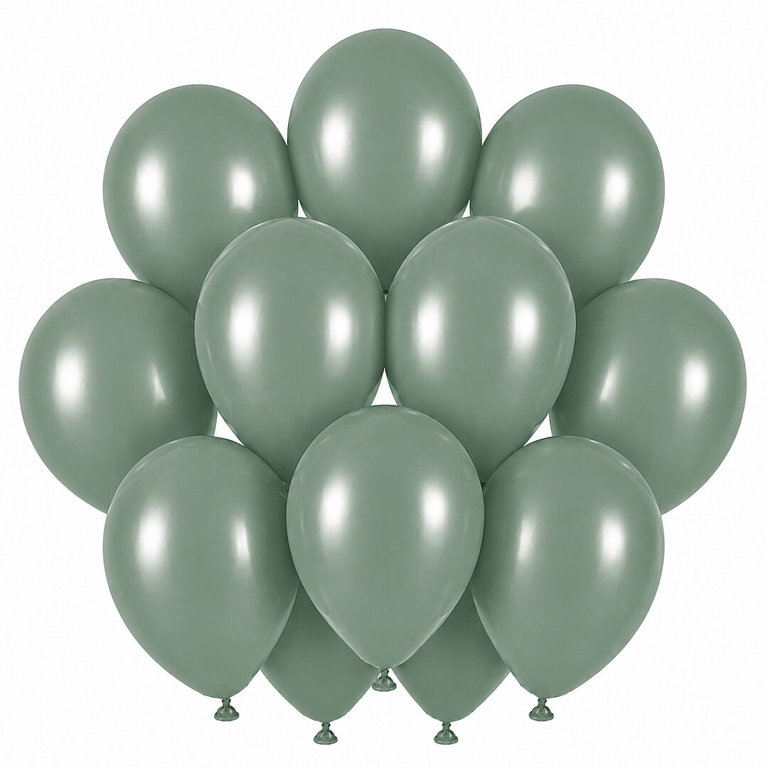 Okaliptus Renk Lateks Retro Balon (30 cm) - 12 Adet - 1