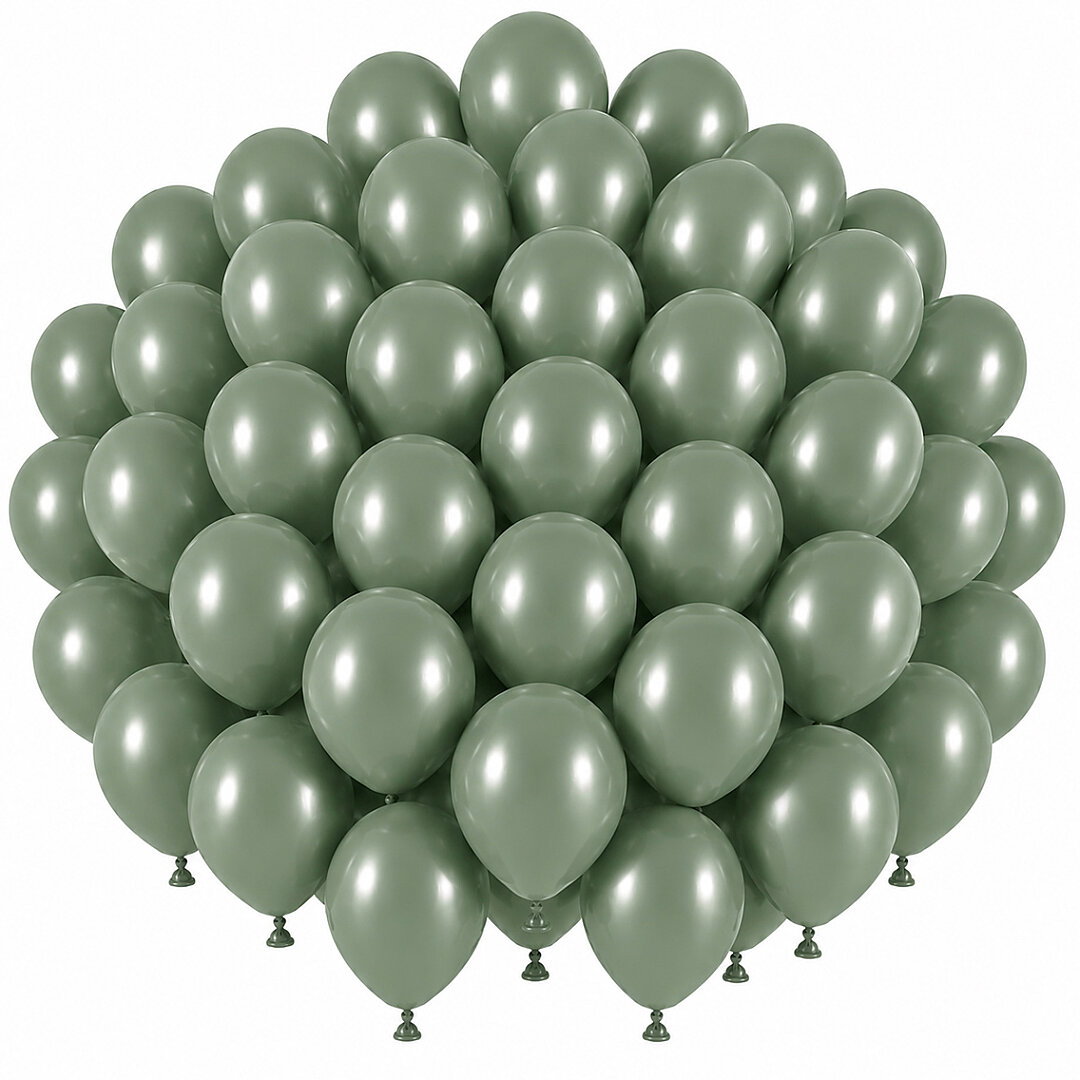 Okaliptus Renk Lateks Retro Balon (30 cm) - 50 Adet - Beysüs