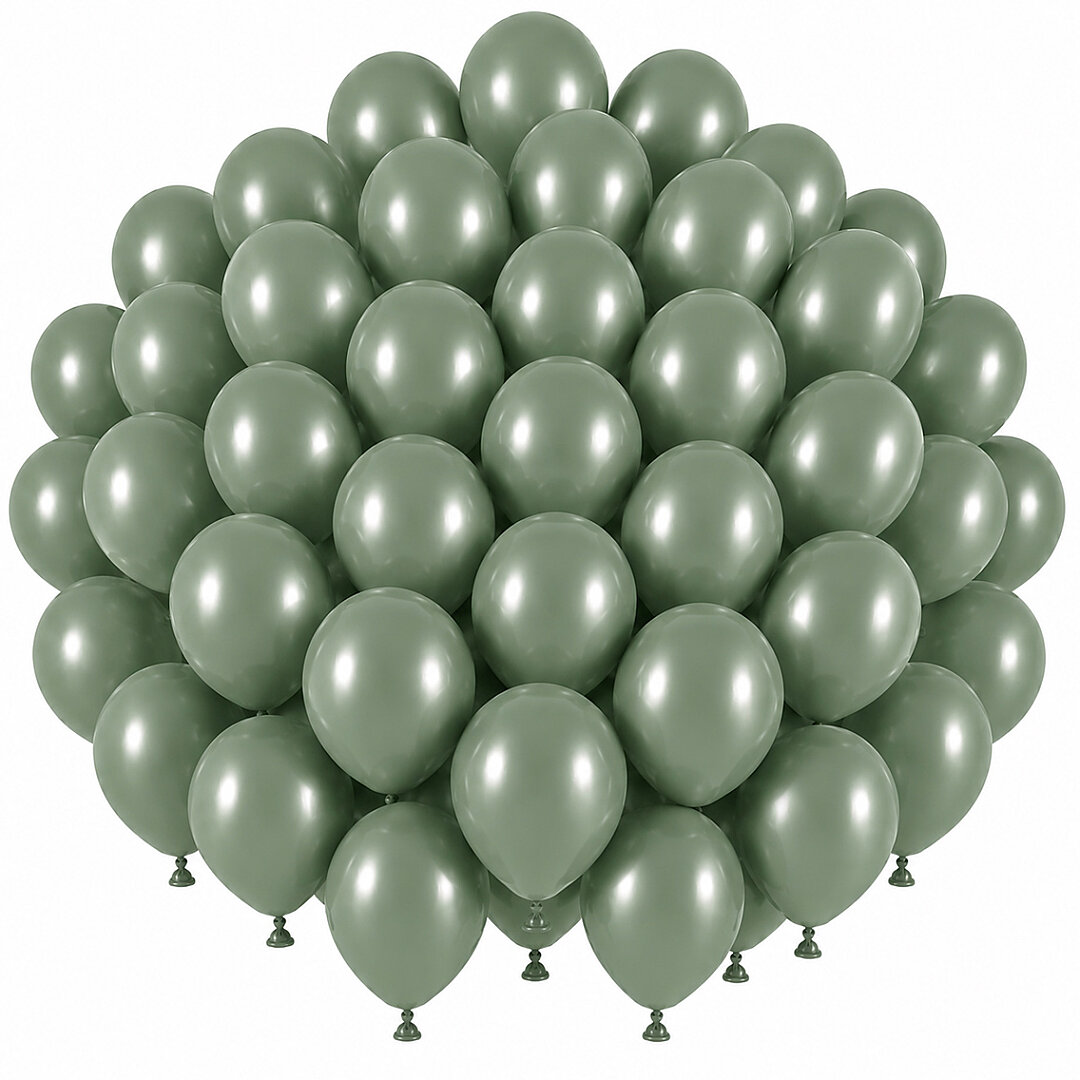 Okaliptus Renk Lateks Retro Balon (30 cm) - 50 Adet - 1