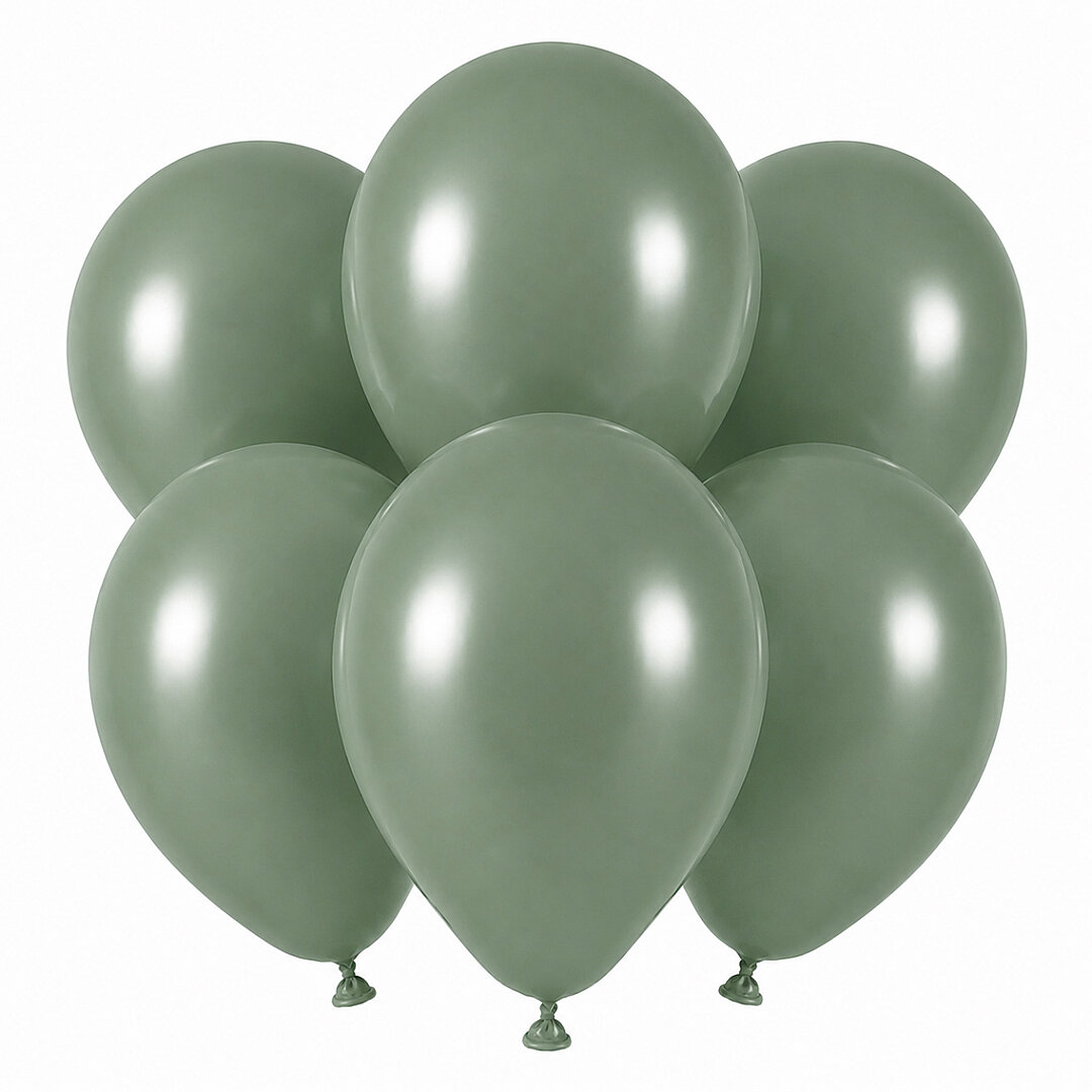 Okaliptus Renk Lateks Retro Balon (30 cm) - 6 Adet - 1
