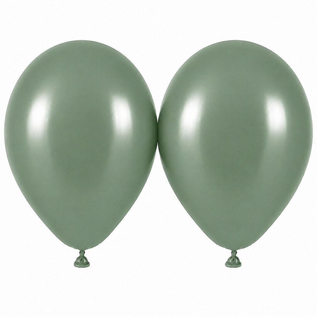 Okaliptus Renk Lateks Retro Balon (50 cm) - 2 Adet - 1