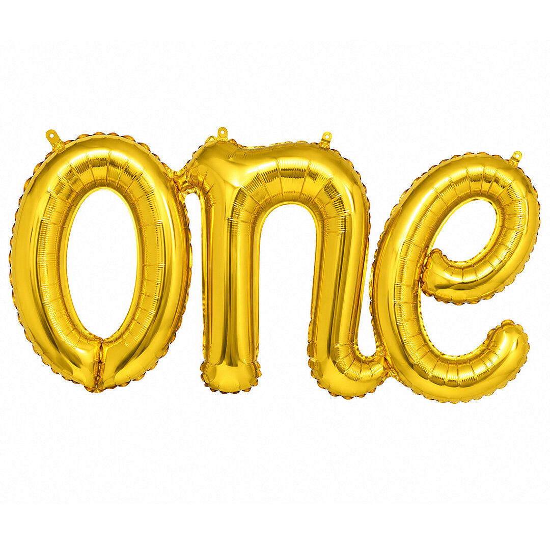 One Yazısı Gold Folyo Balon - 1