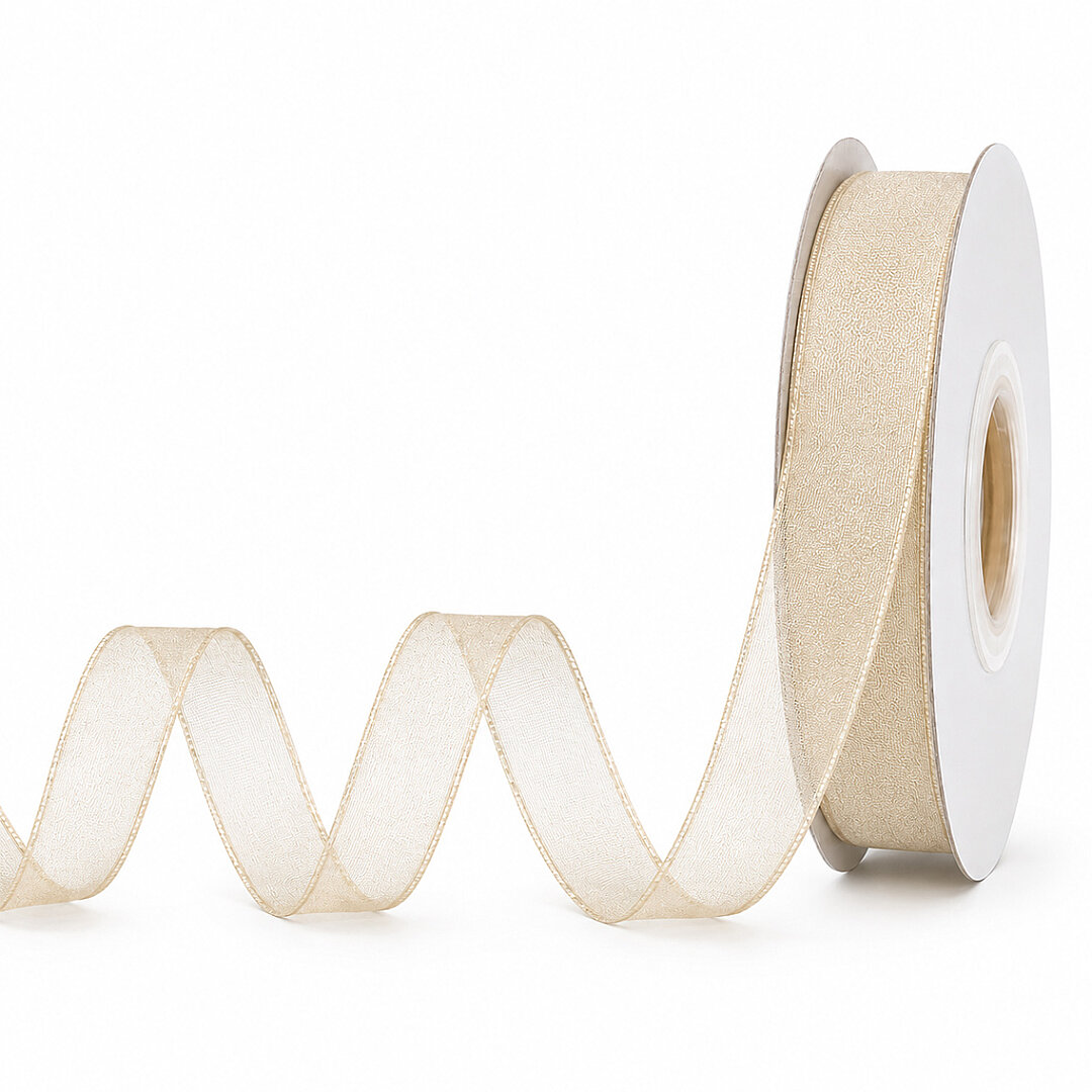 Organze Kurdele 10 mm Krem - 1