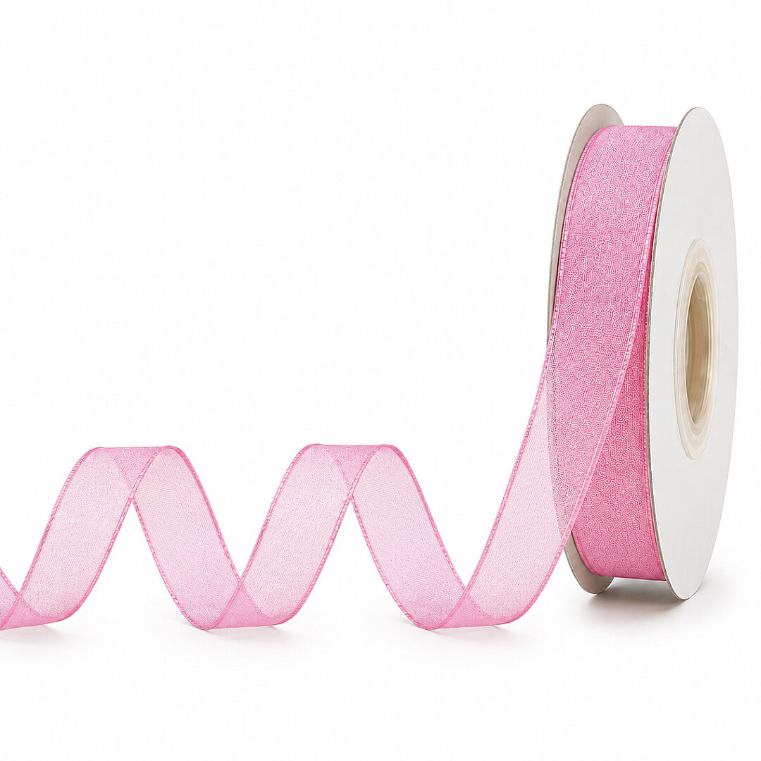 Organze Kurdele 10 mm Pembe - 1