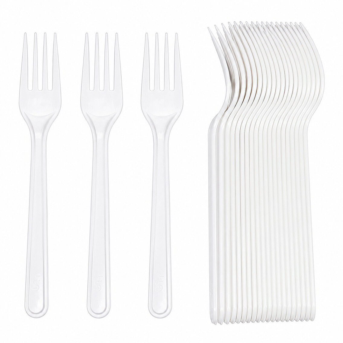 Parti Çatalı Lüks Plastik Beyaz 24 Adet - 1