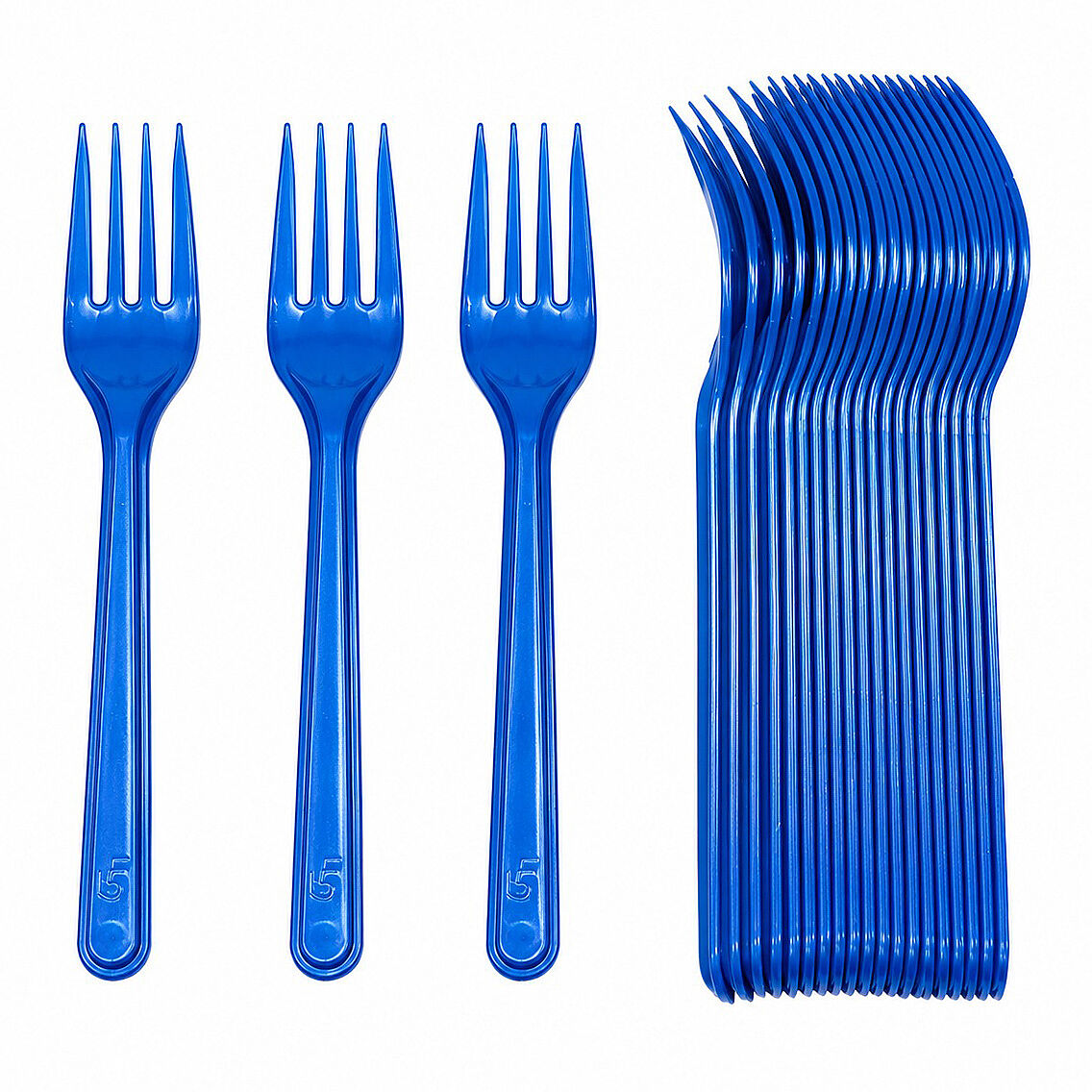 Parti Çatalı Lüks Plastik Lacivert 24 Adet - 1
