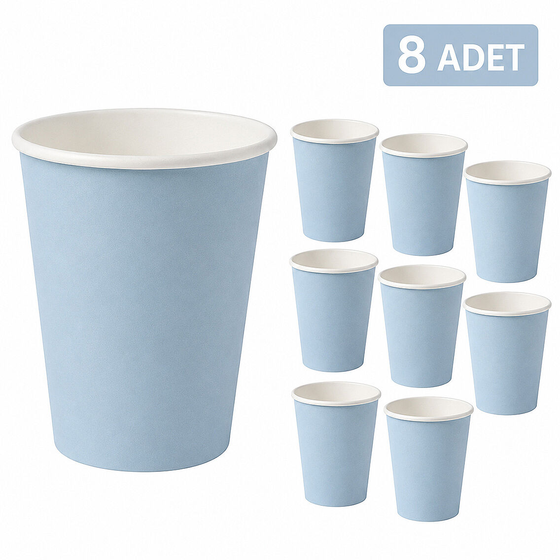 Parti Kağıt Bardak 8'li Mavi - 1