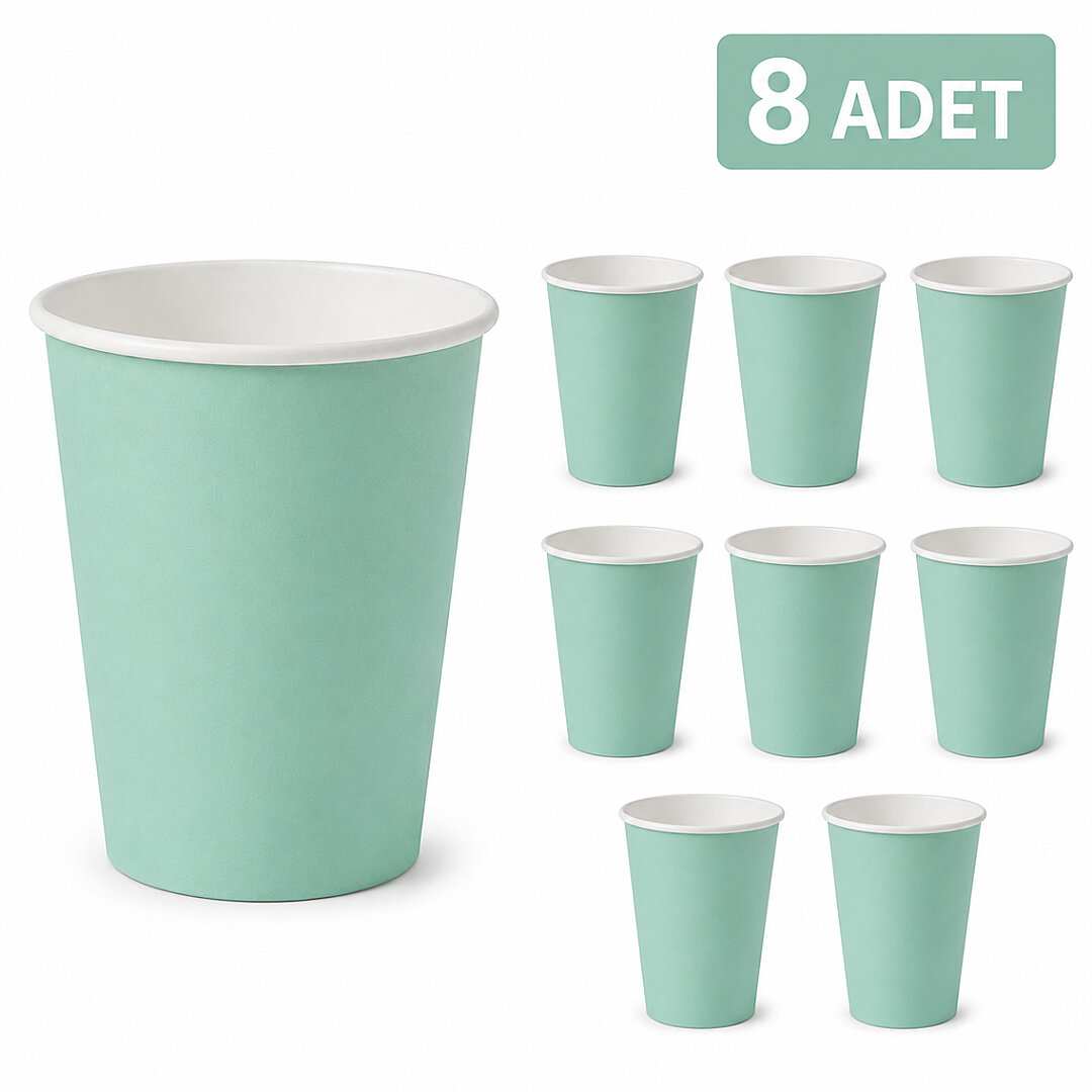 Parti Kağıt Bardak 8'li Yeşil - 1