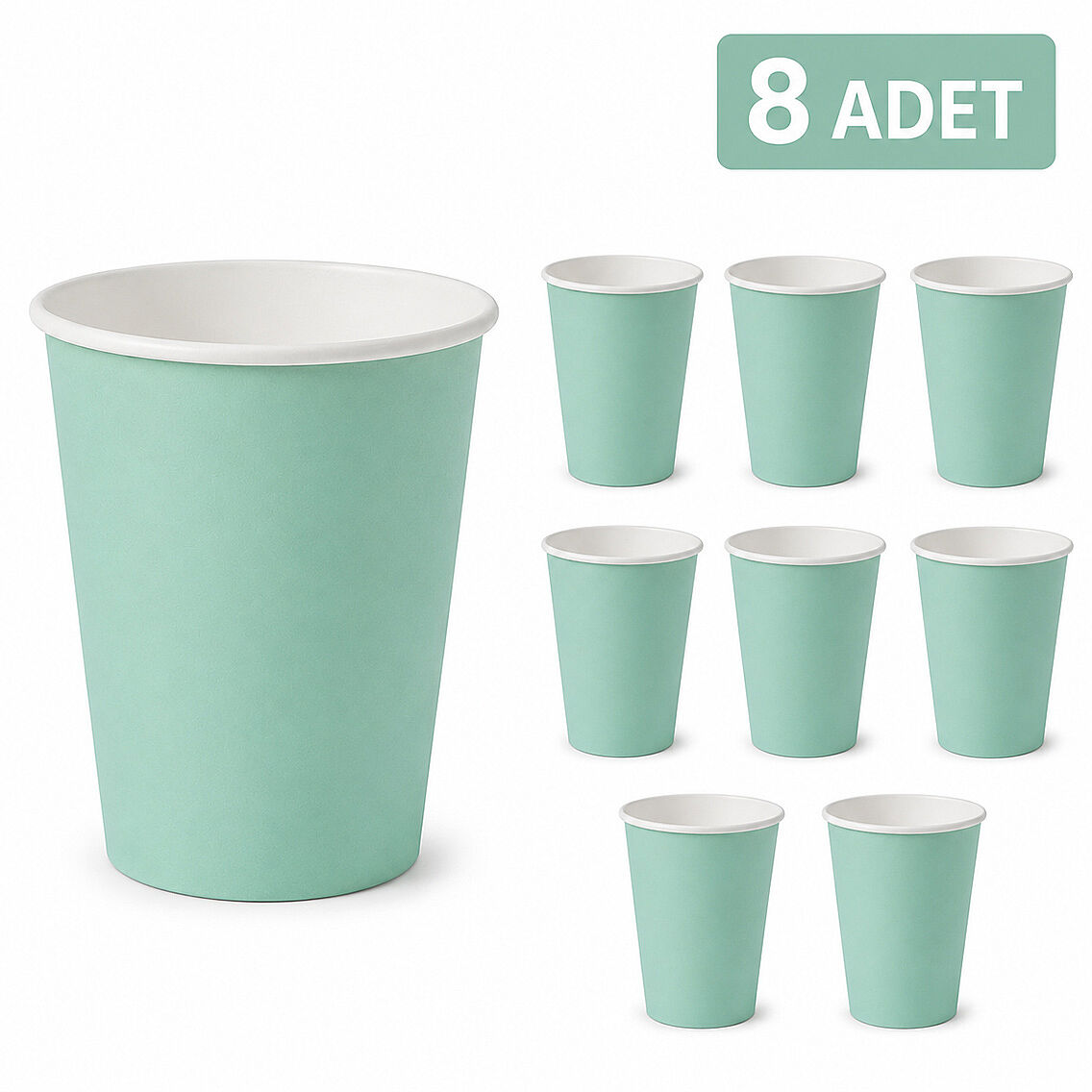 Parti Kağıt Bardak 8'li Yeşil - 1