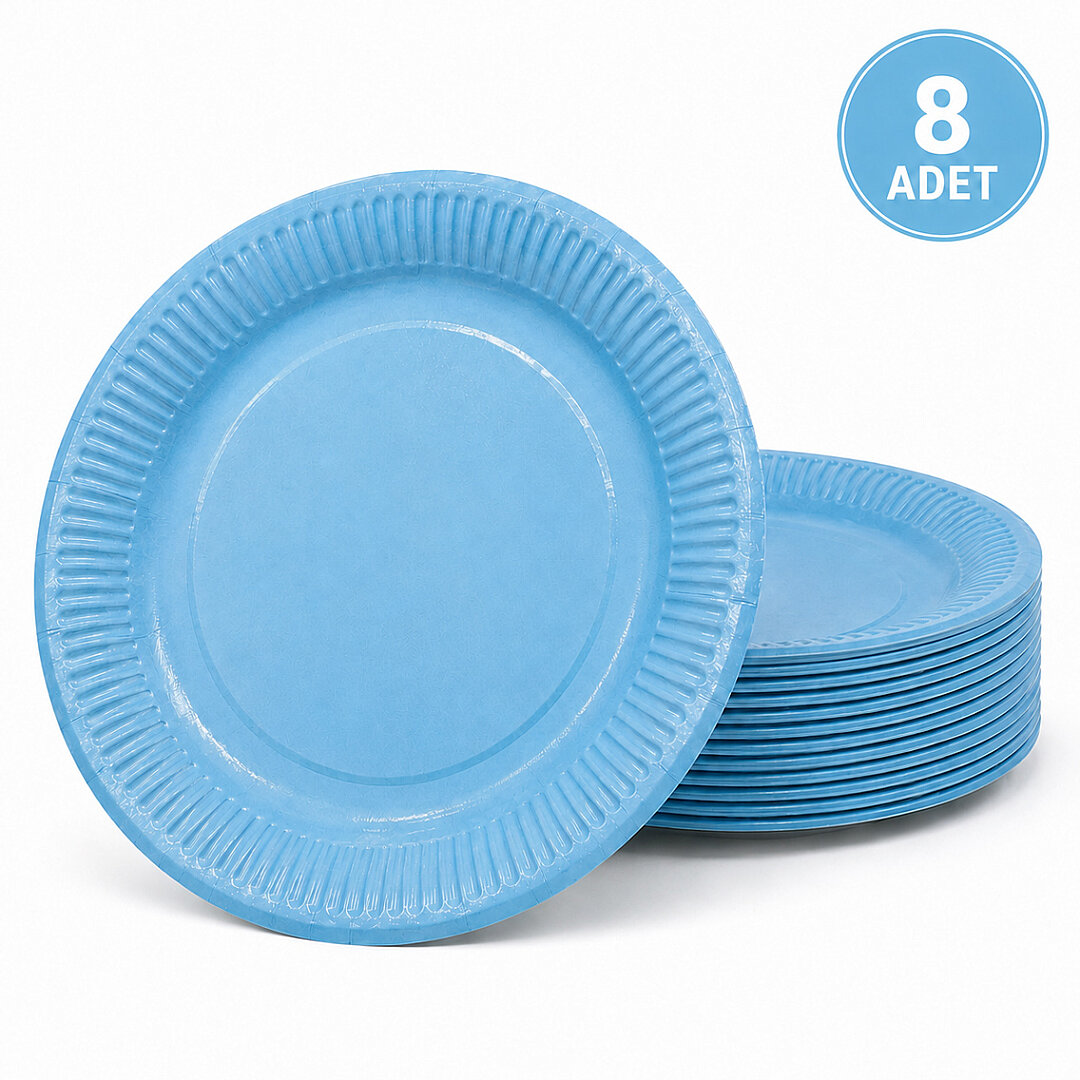 Parti Kağıt Tabak 8'li Mavi - 1