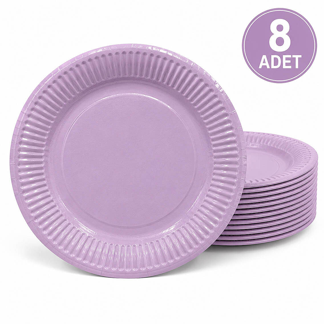 Parti Kağıt Tabak 8'li Lila - 1