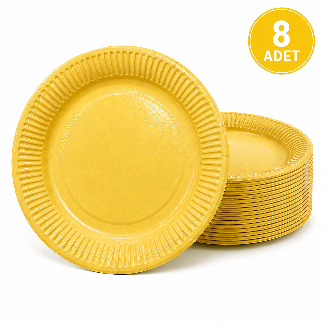Parti Kağıt Tabak 8'li Sarı - 1