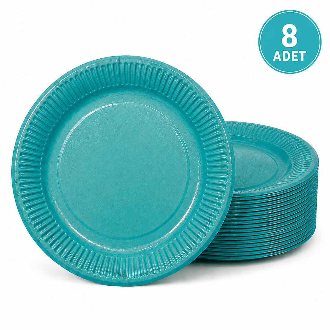 Parti Kağıt Tabak 8'li Yeşil - 1