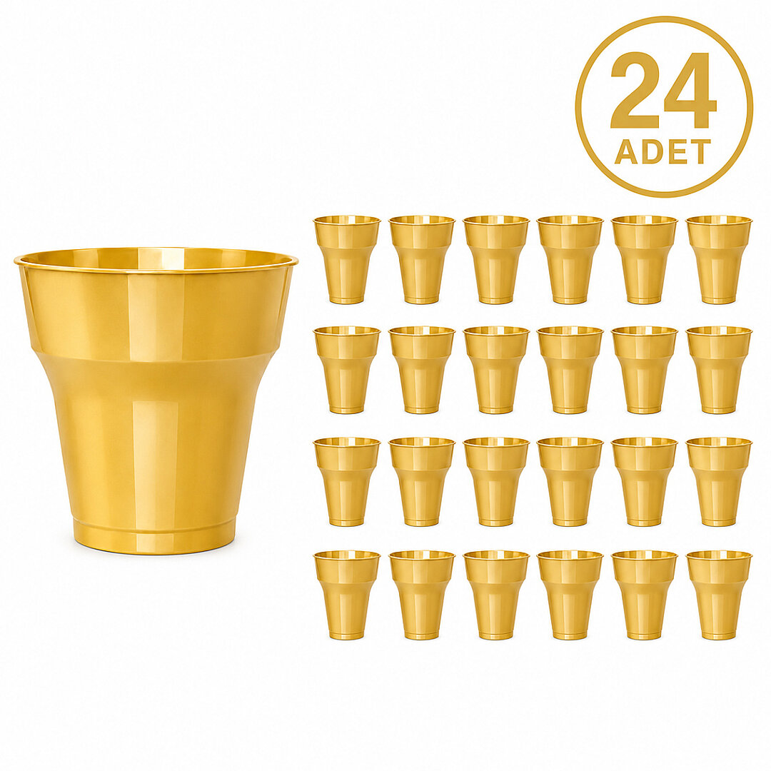 Parti Plastik Bardak 24'lü Gold - Beysüs