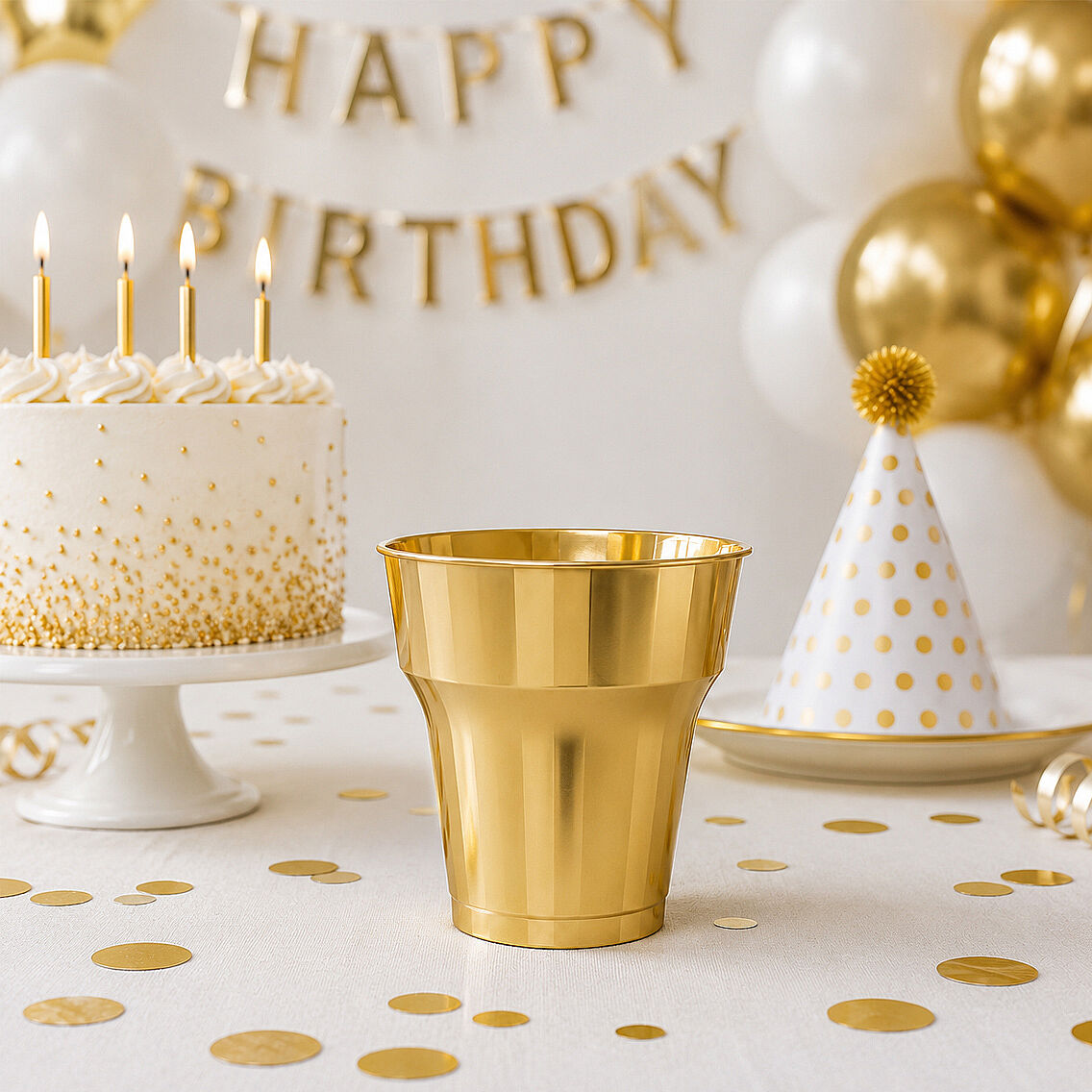 Parti Plastik Bardak 24'lü Gold - 2