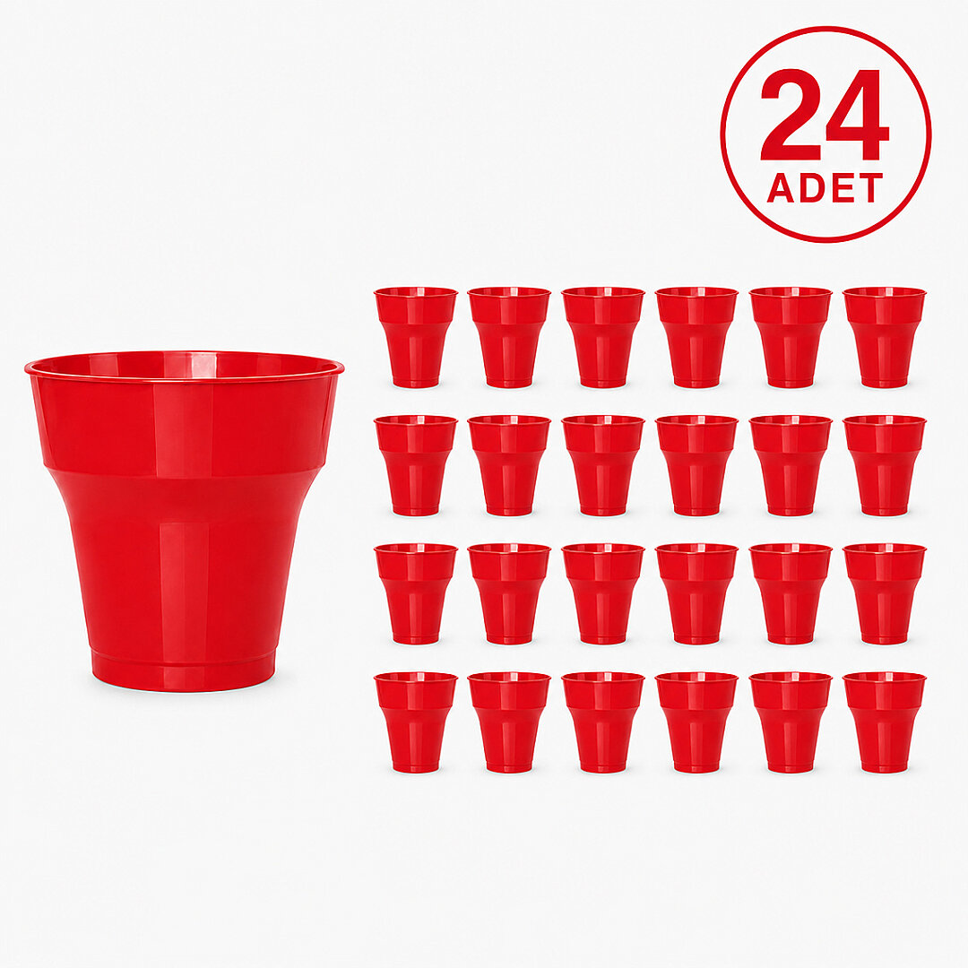 Parti Plastik Bardak 24'lü Kırmızı - 1