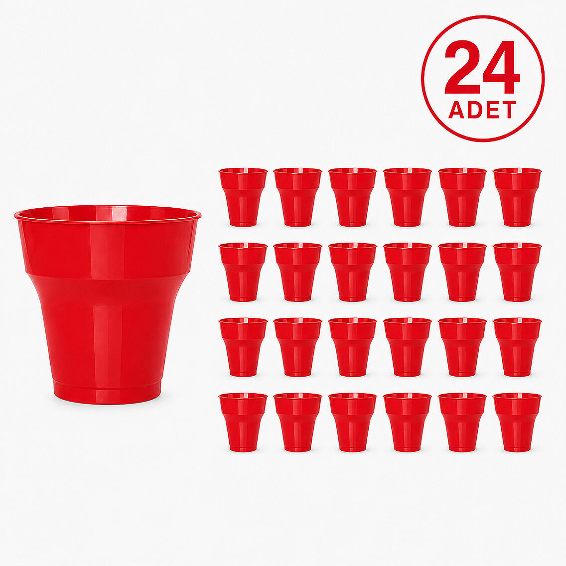 Parti Plastik Bardak 24'lü Kırmızı - 1