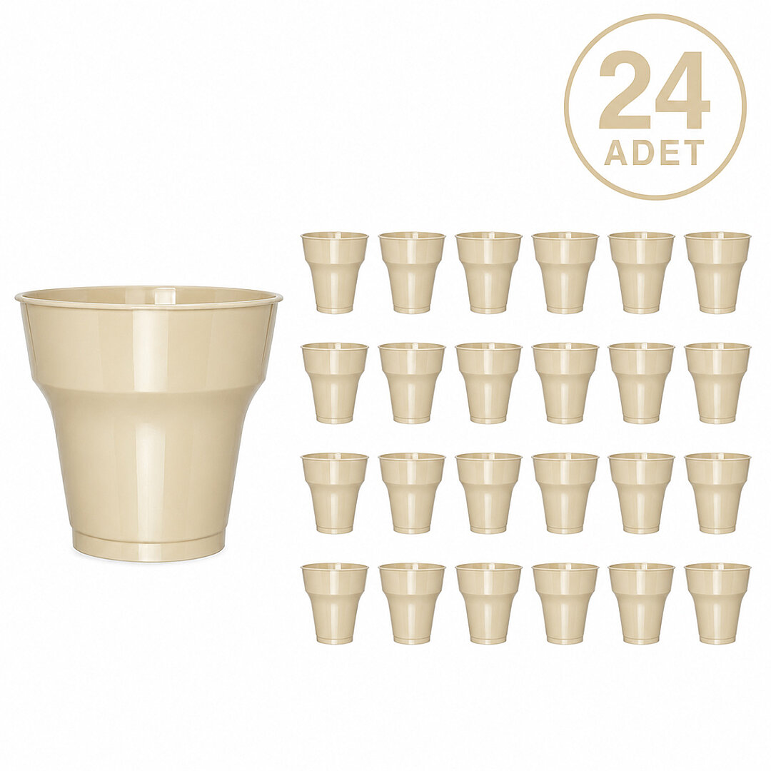 Parti Plastik Bardak 24'lü Krem - Beysüs