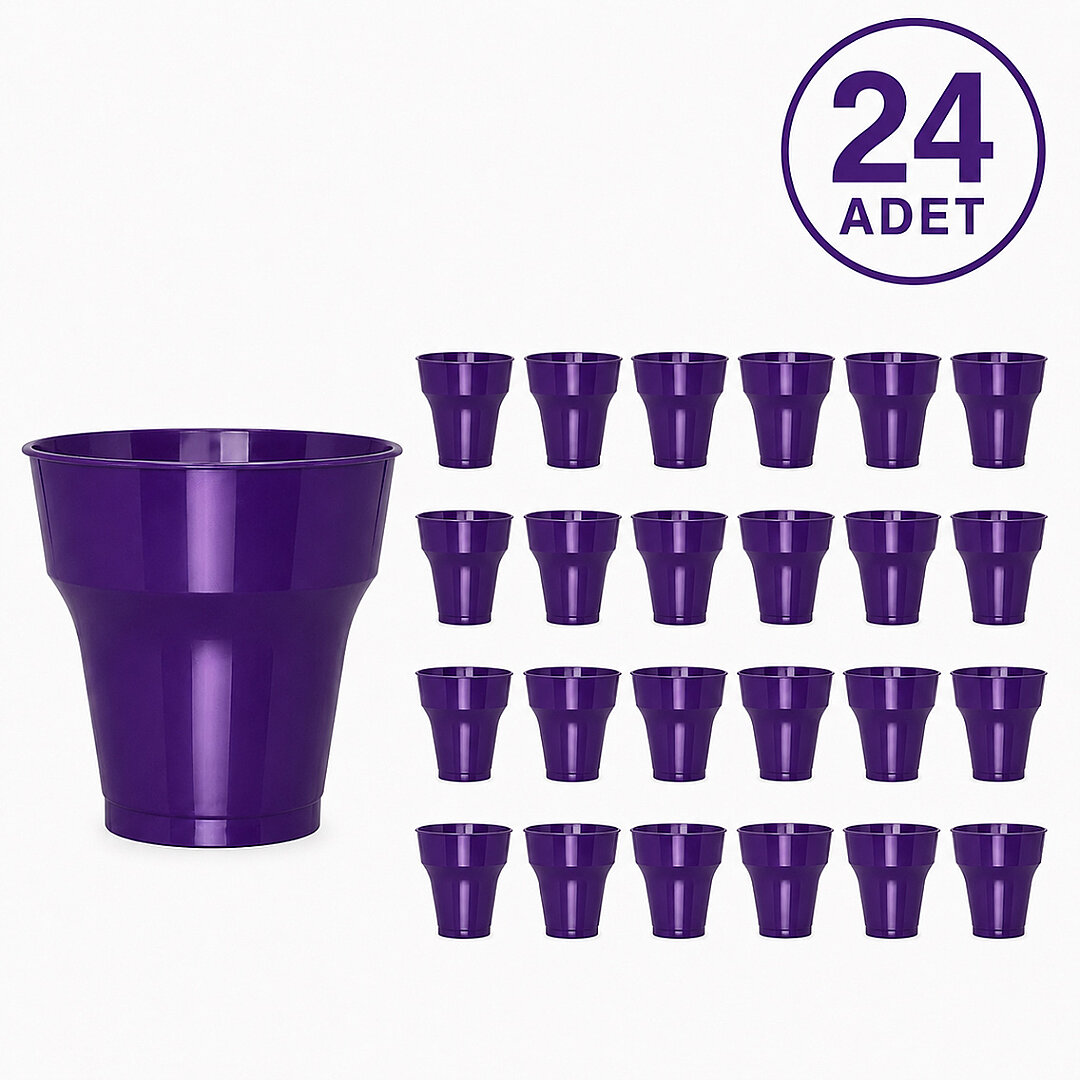 Parti Plastik Bardak 24'lü Mor - 1