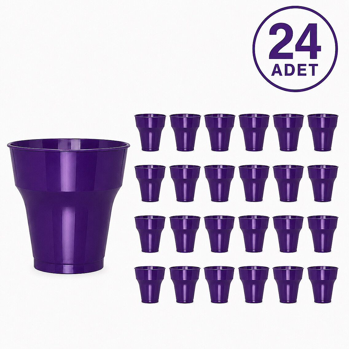 Parti Plastik Bardak 24'lü Mor - 1