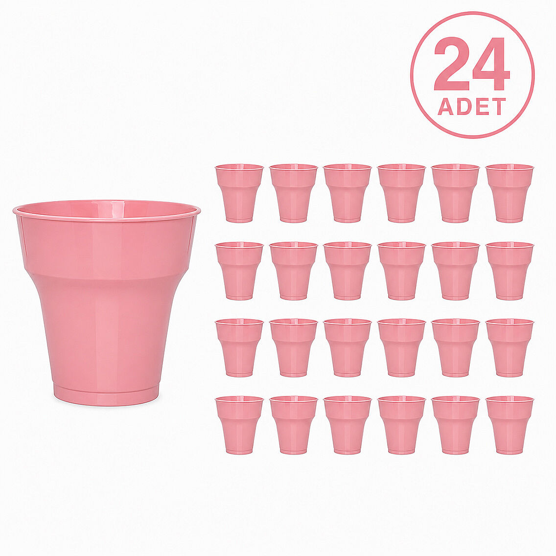 Parti Plastik Bardak 24'lü Pembe - 1