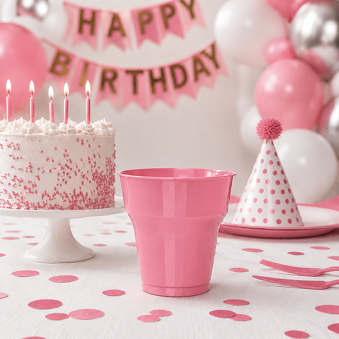 Parti Plastik Bardak 24'lü Pembe - 2