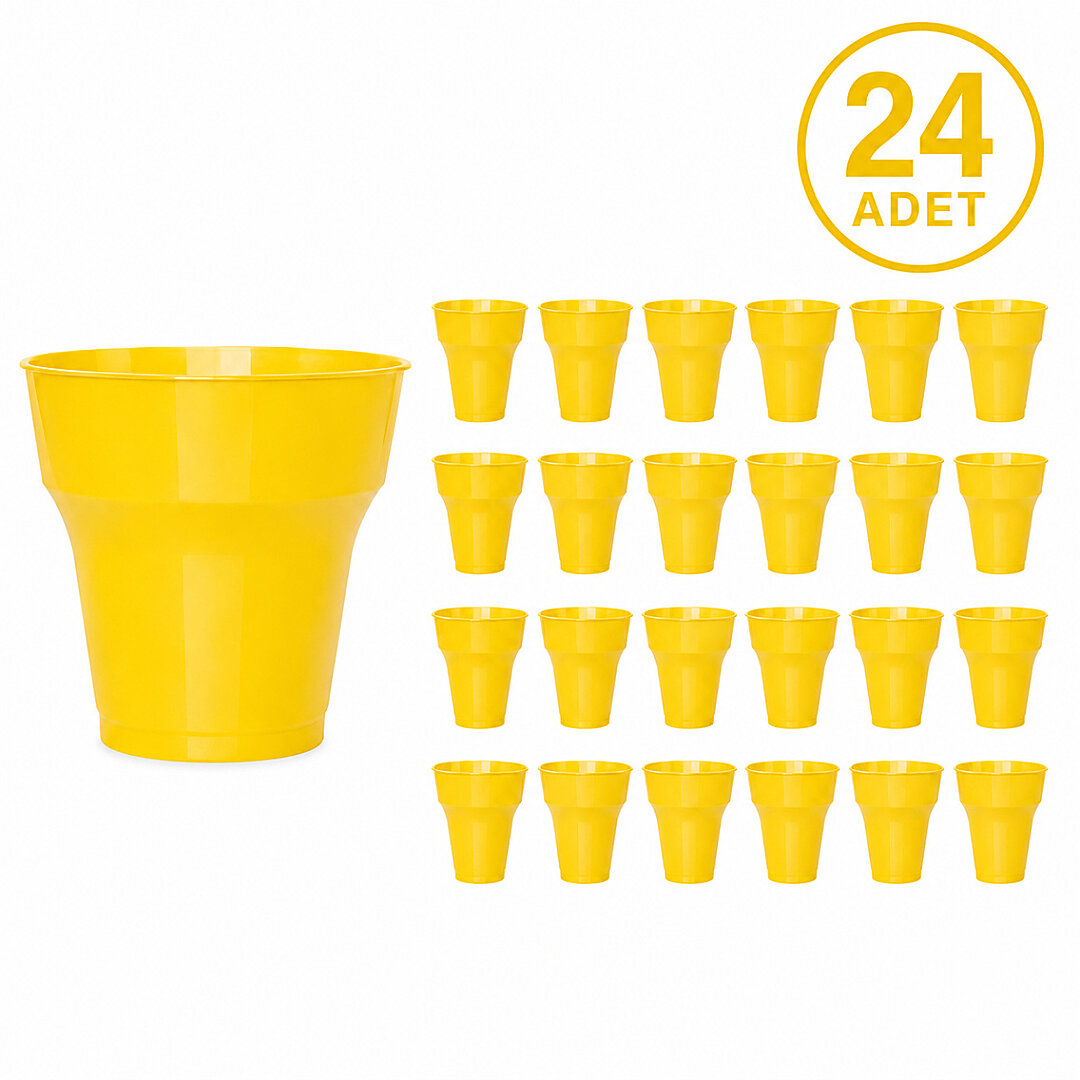 Parti Plastik Bardak 24'lü Sarı - Beysüs