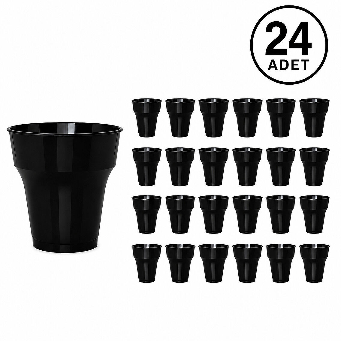 Parti Plastik Bardak 24'lü Siyah - 1