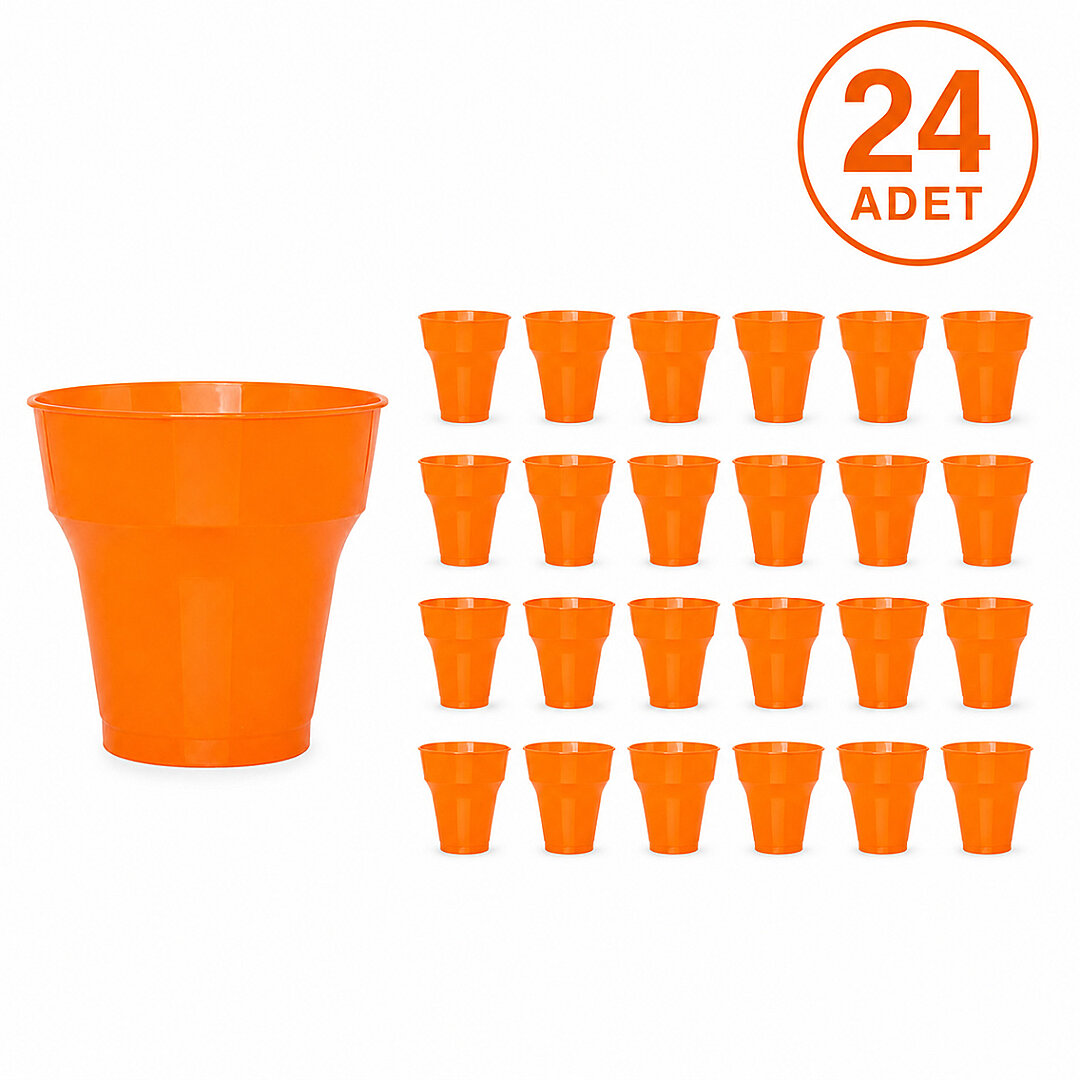 Parti Plastik Bardak 24'lü Turuncu - Beysüs