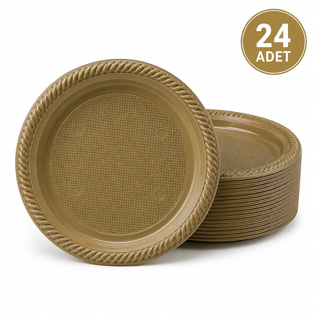 Parti Plastik Tabak 24'lü Gold - 1