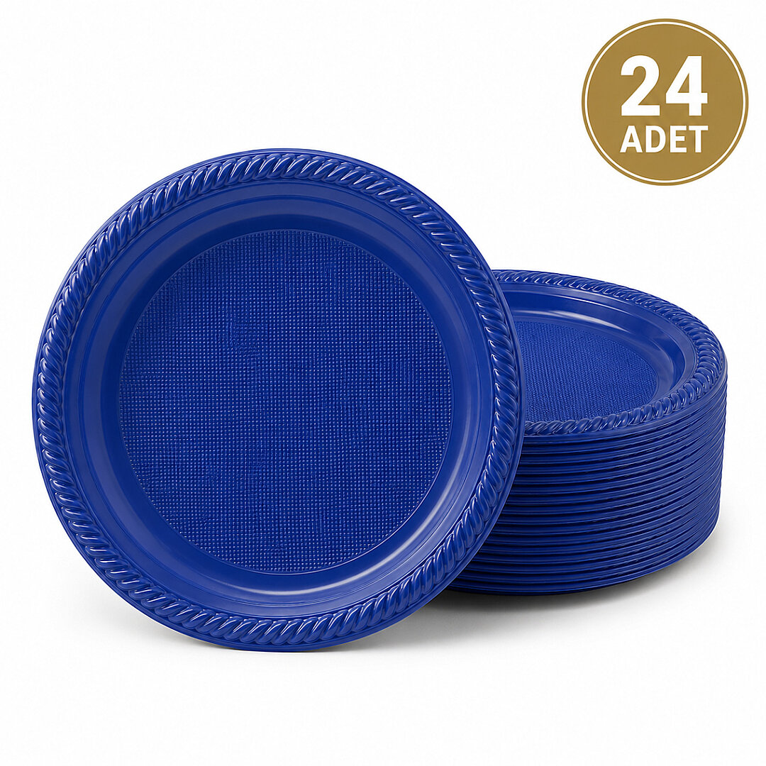 Parti Plastik Tabak 24'lü Lacivert - 1