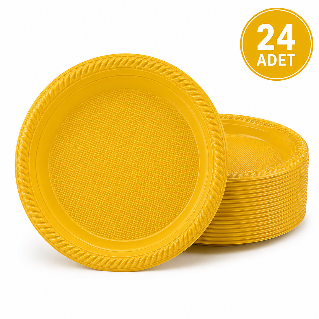 Parti Plastik Tabak 24'lü Sarı - 1