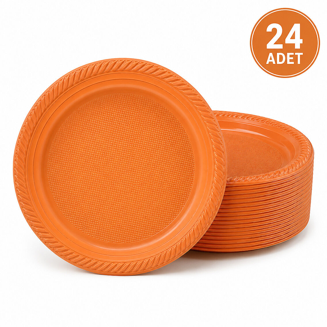 Parti Plastik Tabak 24'lü Turuncu - 1