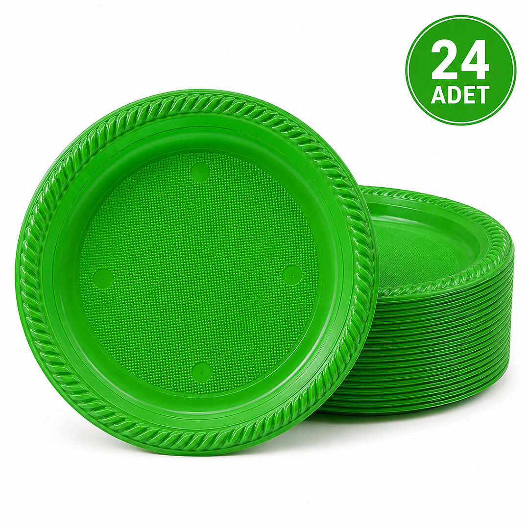 Parti Plastik Tabak 24'lü Yeşil - 1