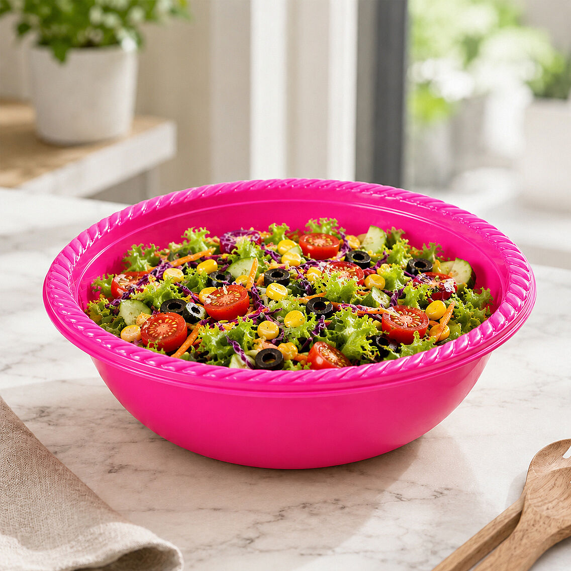 Parti Salata Kasesi Plastik Pembe - 2