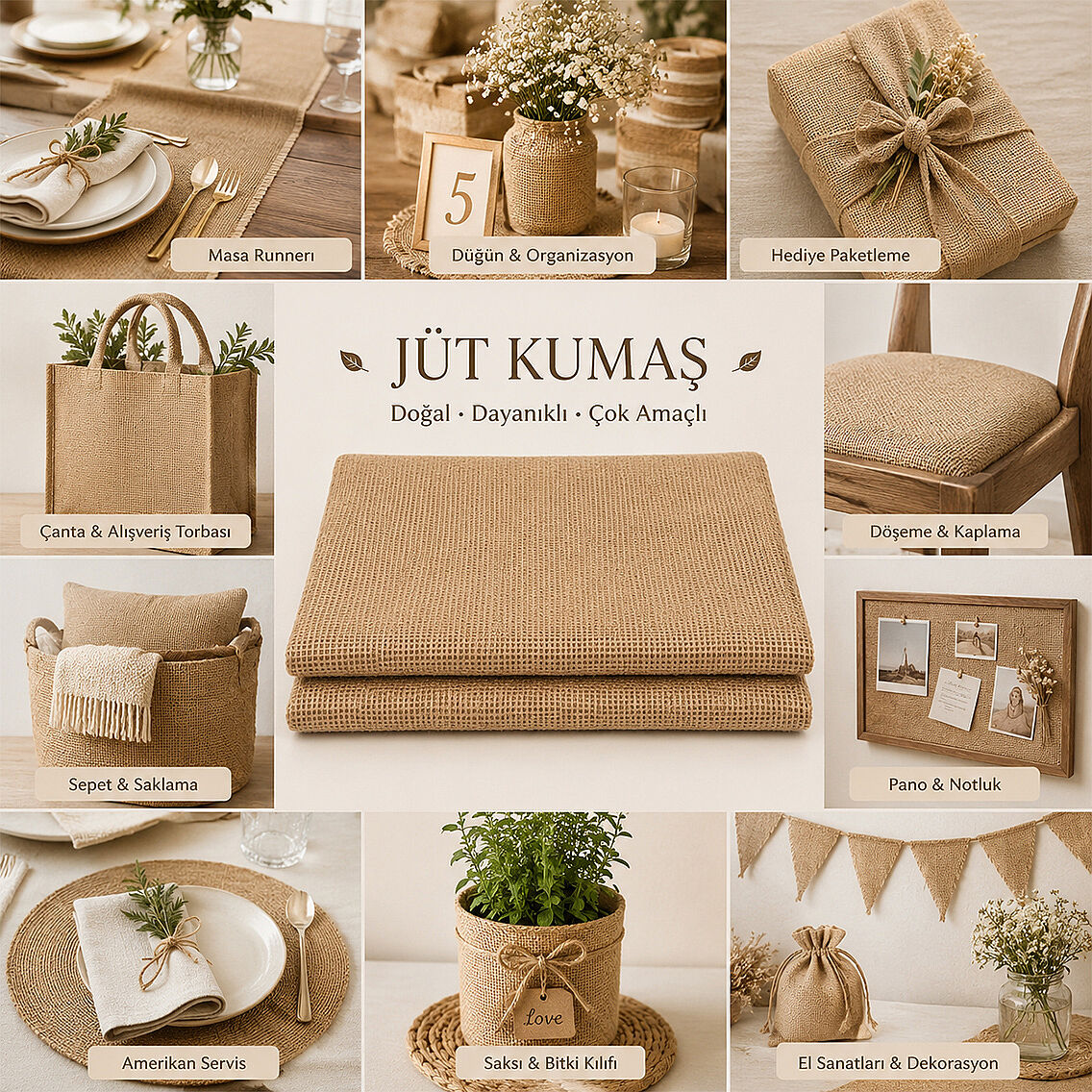 Parti Süsleme Jüt Kumaş 5 m - 2