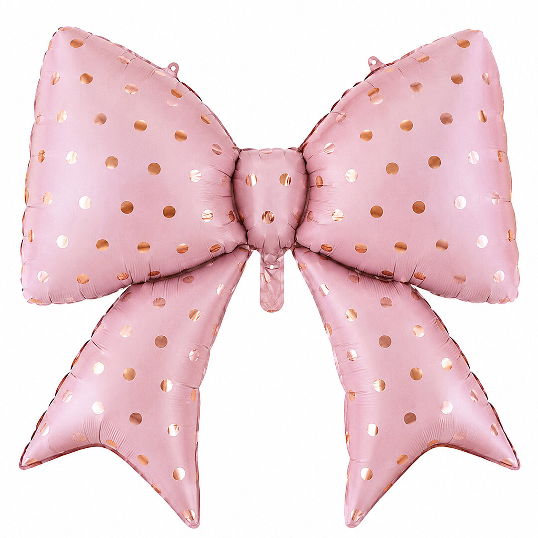 Pembe Fiyonk Gold Puantiyeli Folyo Balon - Beysüs