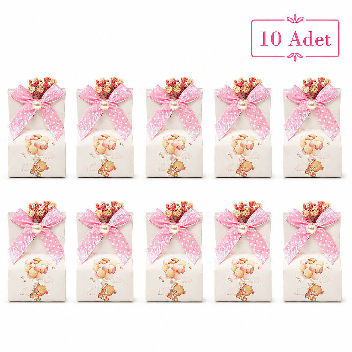 Pembe Renk Hediyelik Kutulu Mum 10 Adet - 3