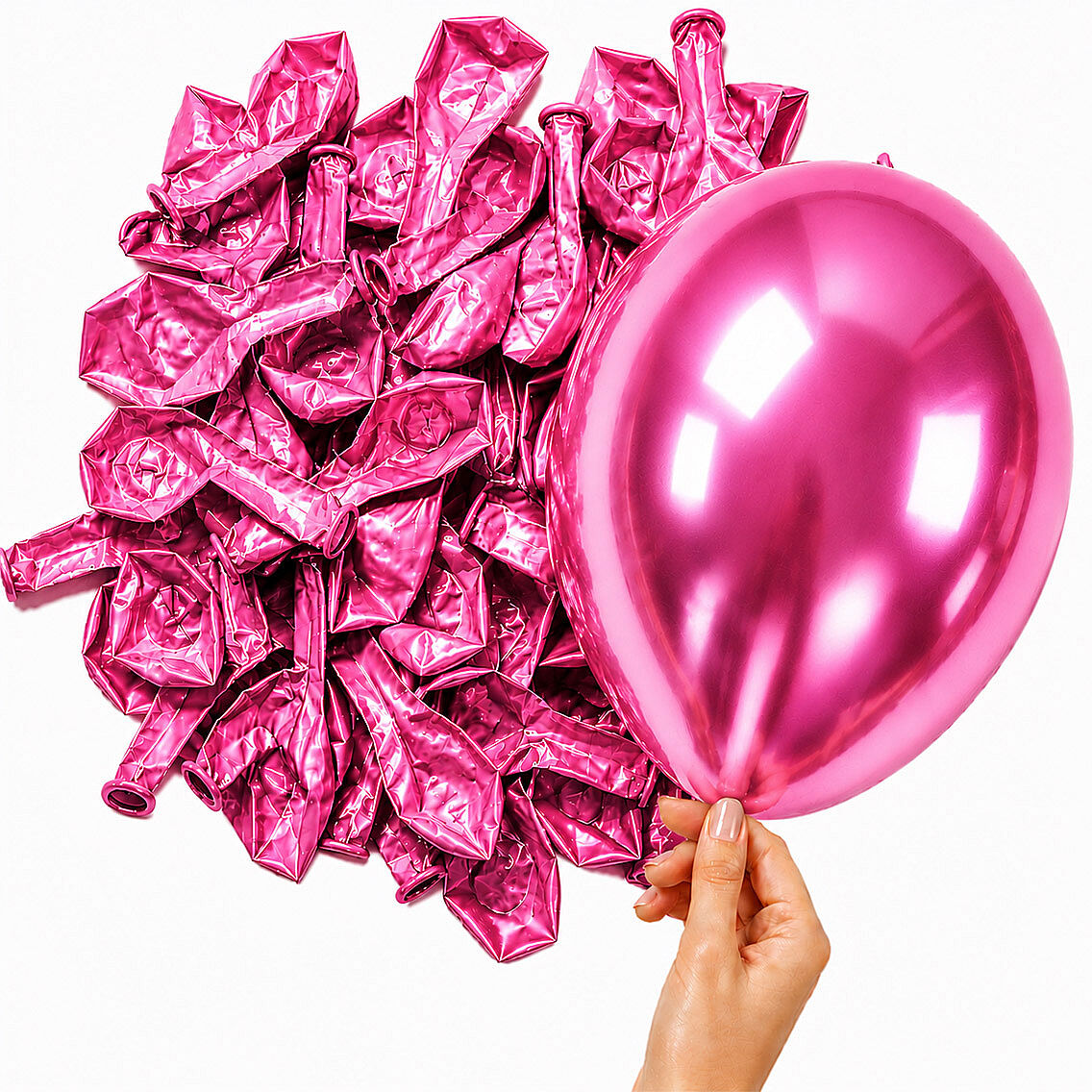 Pembe Renk Lateks krom Balon (15 cm) - 10 Adet - 2