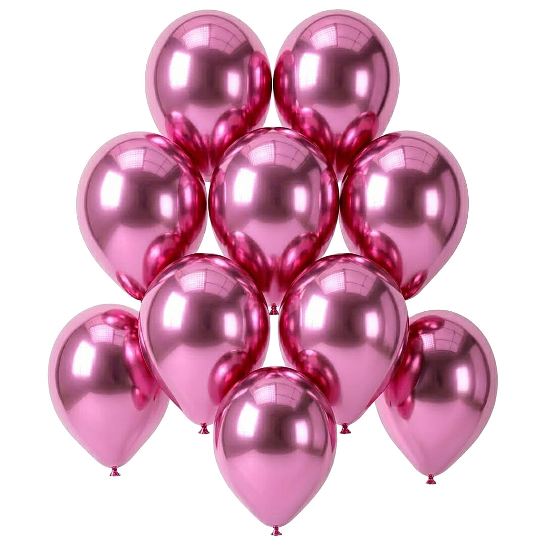 Pembe Renk Lateks krom Balon (15 cm) - 10 Adet - 1