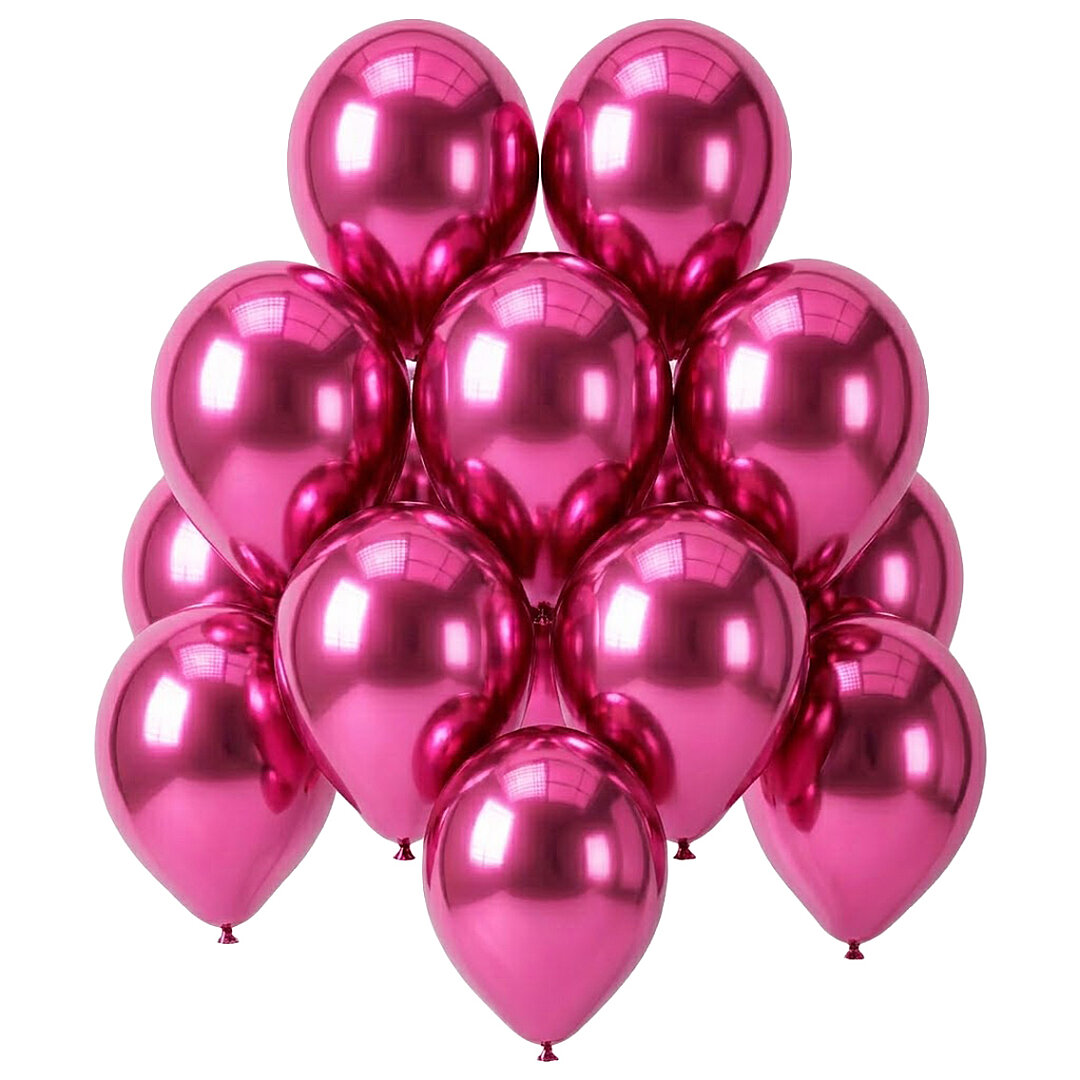 Pembe Renk Lateks krom Balon (30 cm) - 12 Adet - Beysüs